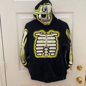 Tony Hawk full zip Skelton hoodie Lg